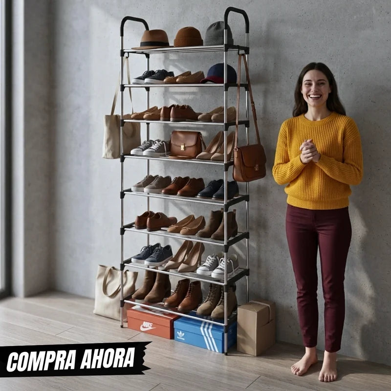Modular Shoe Organizer with 5-8 Tiers - Adjustable Multi-Level Shoe Rack