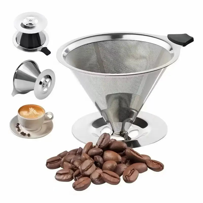 Reusable Stainless Steel Coffee Filter Strainer - 103 Inox, Fine Mesh, Eco-Friendly