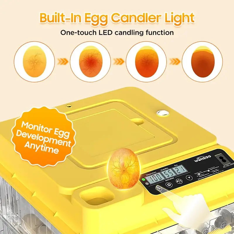 Fully Automatic Egg Incubator for Hatching Chicken Ducks & Geese - Auto Temp Water Turn