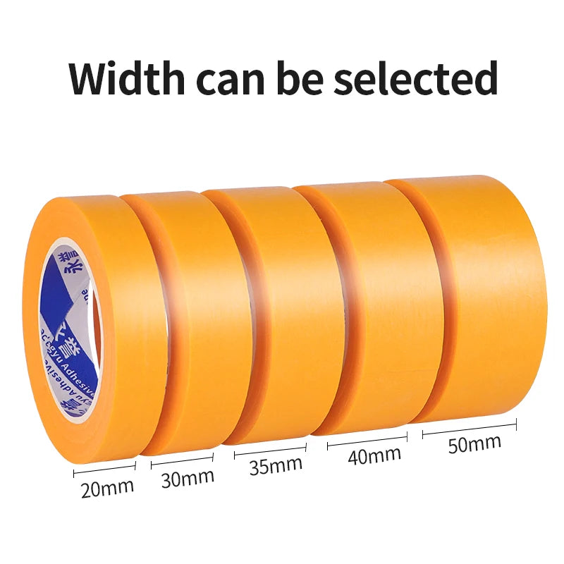 High-Strength Orange Masking Tape for Car Painting & Wall Protection - No-Trace Adhesive Crepe Paper