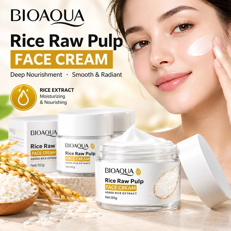 Rice Puree Face Cream Moisturizer Hydrating Whitening Skin Care 50g