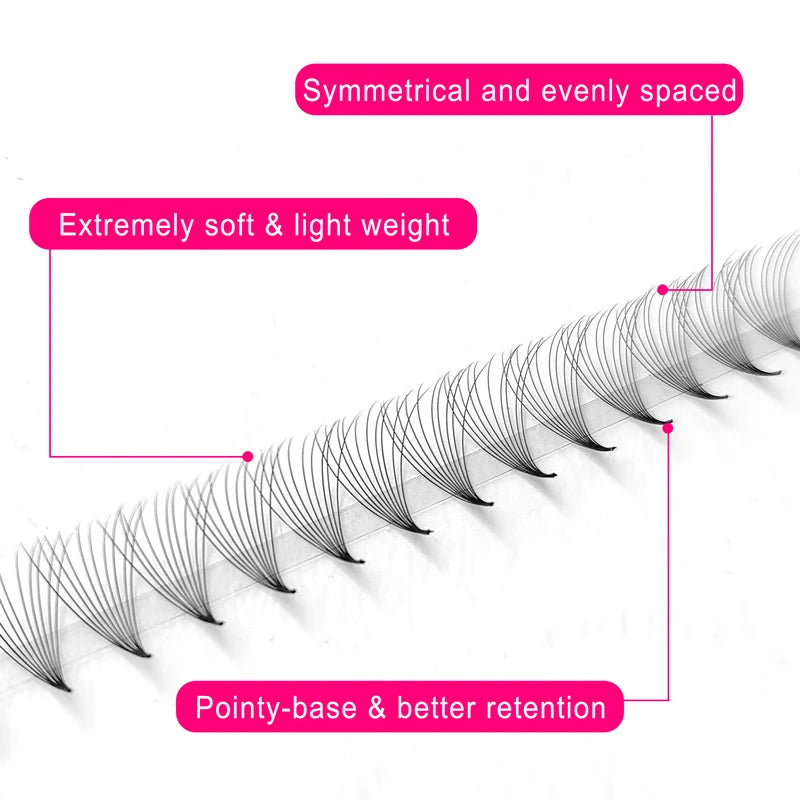 Premade Volume Mink Eyelash Extensions Wide Fans 3D-16D Pointed Base Wholesale