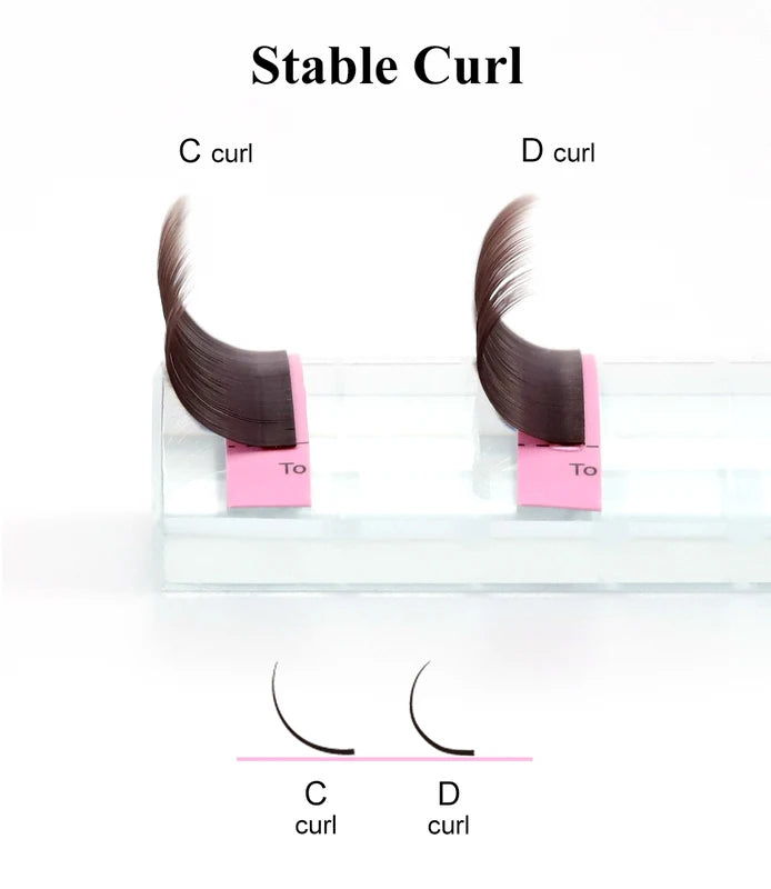 Individual Brown Eyelashes Set - Natural Synthetic Mink, 16 Lines for Makeup & Lashes