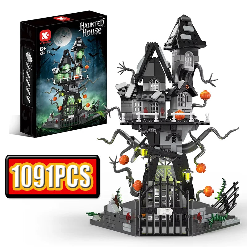Halloween Castle Building Blocks Set - 598PCS Castle Model for DIY Kids Gift