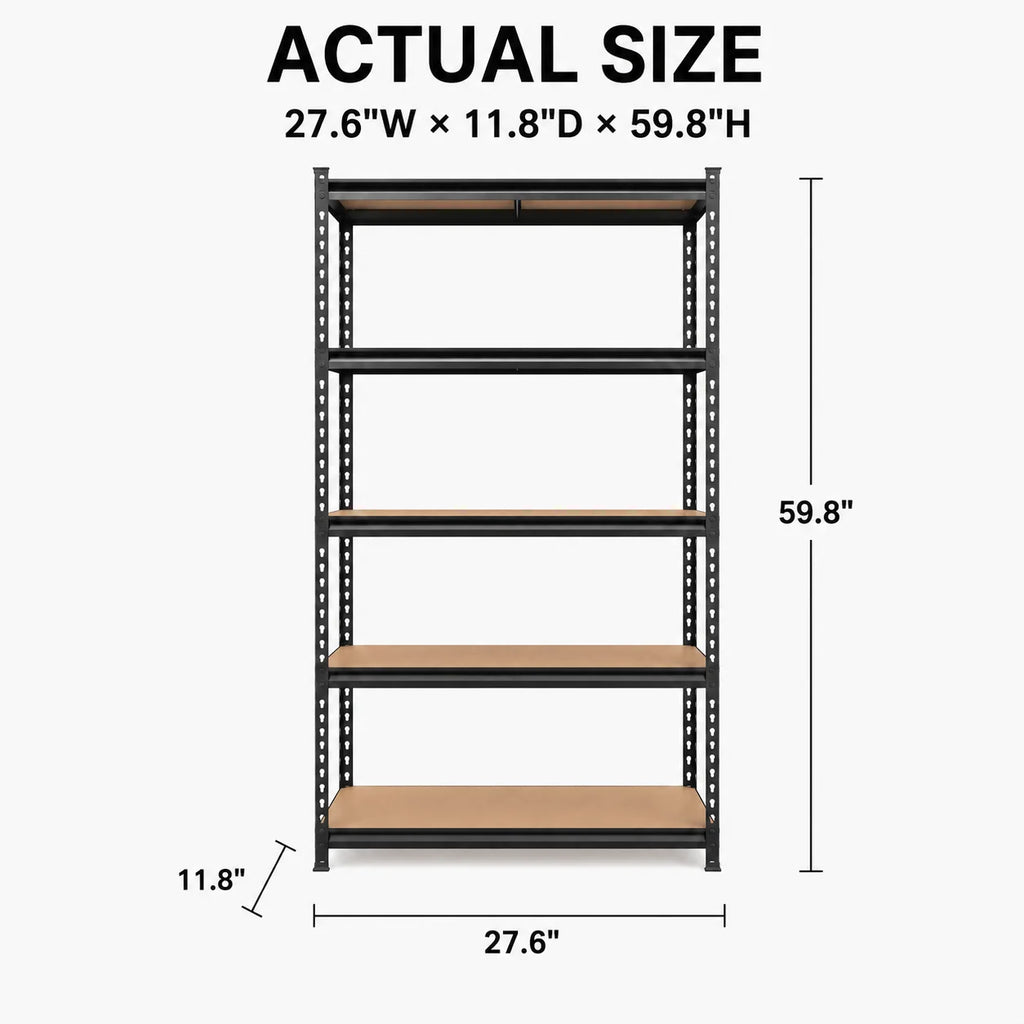 Heavy Duty Metal Garage Shelving Unit with MDF Boards - 60 Inches Tall, Adjustable Utility Storage Rack, 2200 LBS Capacity, 1 or 2 Pack