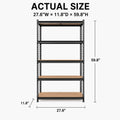 Heavy Duty Metal Garage Shelving Unit with MDF Boards - 60 Inches Tall, Adjustable Utility Storage Rack, 2200 LBS Capacity, 1 or 2 Pack