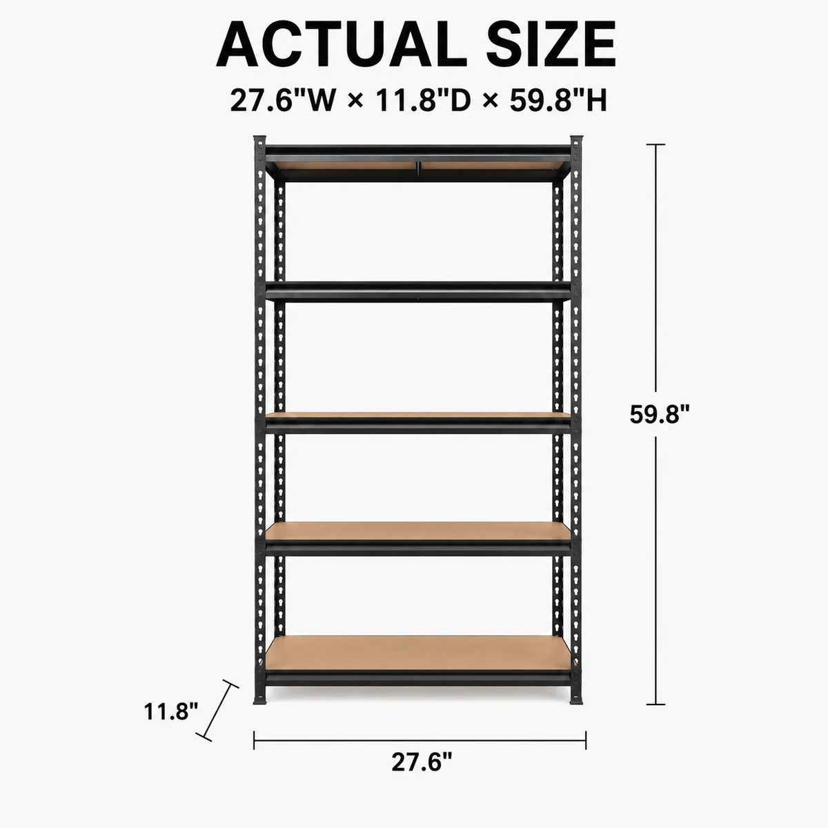 Heavy Duty Metal Garage Shelving Unit with MDF Boards - 60 Inches Tall, Adjustable Utility Storage Rack, 2200 LBS Capacity, 1 or 2 Pack
