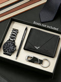Men's Quartz Watch and Wallet Set - Stainless Steel Belted Business Accessories