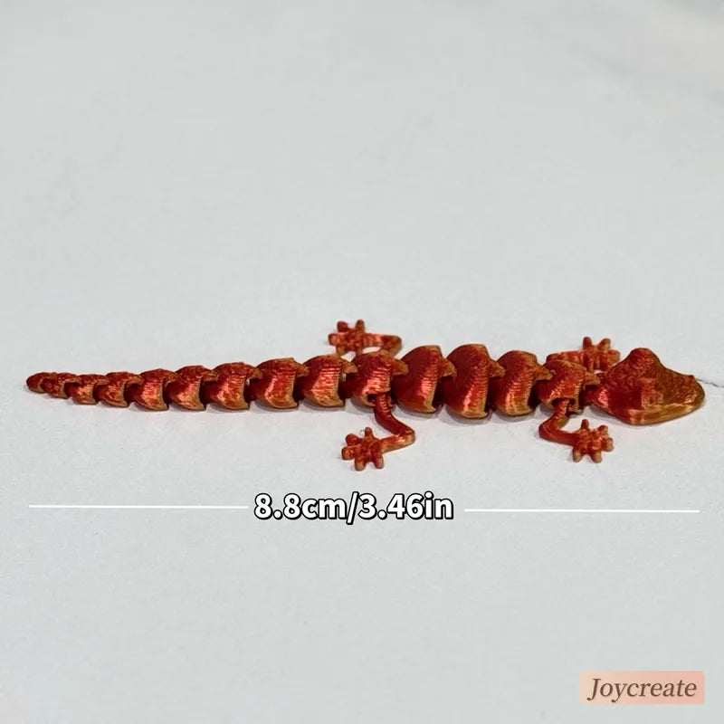 30 Pcs Colorful 3D Printed Movable Joint Lizard Reptile Decorations