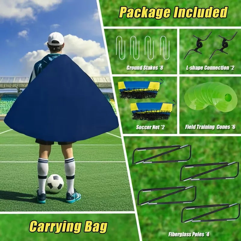 Portable 4x3 Soccer Goals Set for Backyard & Indoor Training