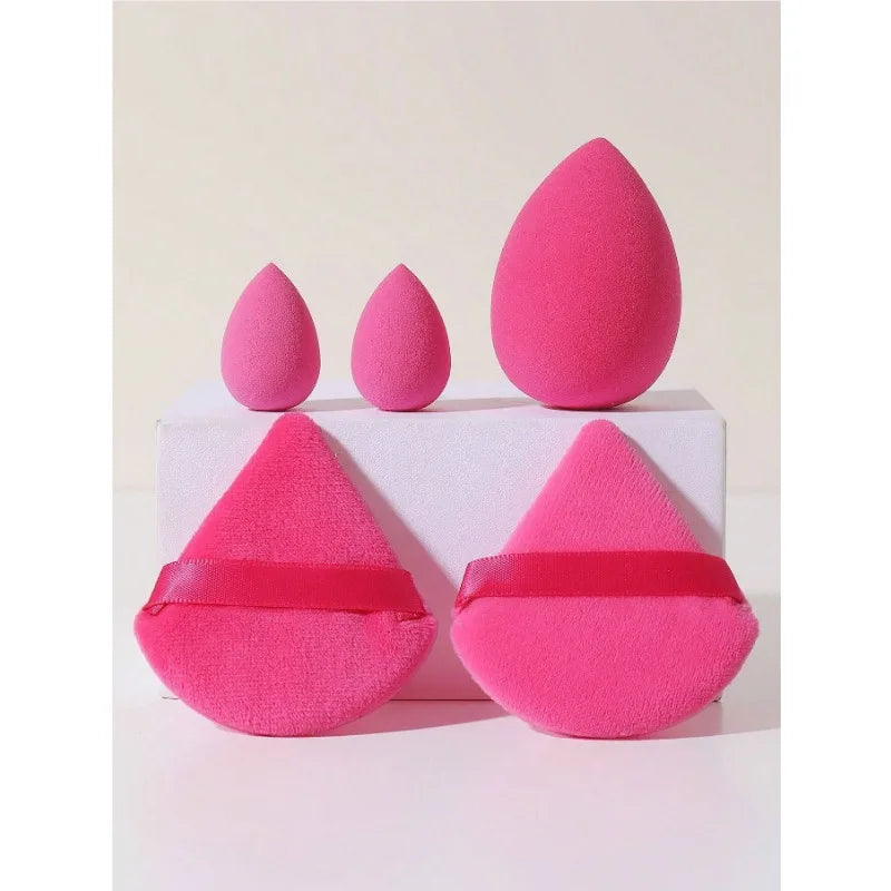 5PCS Makeup Sponge Set for Cream, Powder & Loose Powder Application - Multiple Colors