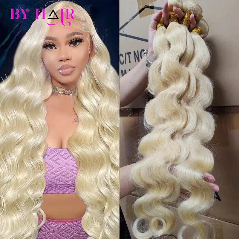 Peruvian Human Hair Extensions - Blonde 613 Body Wave Hair Bundles