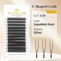False Eyelash Extensions 2D U-Shaped Natural Black Soft Fans Individual False Lashes