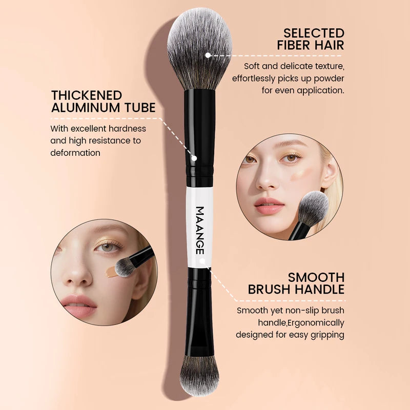 3-Piece Synthetic Makeup Brush Set for Foundation, Concealer & Powder