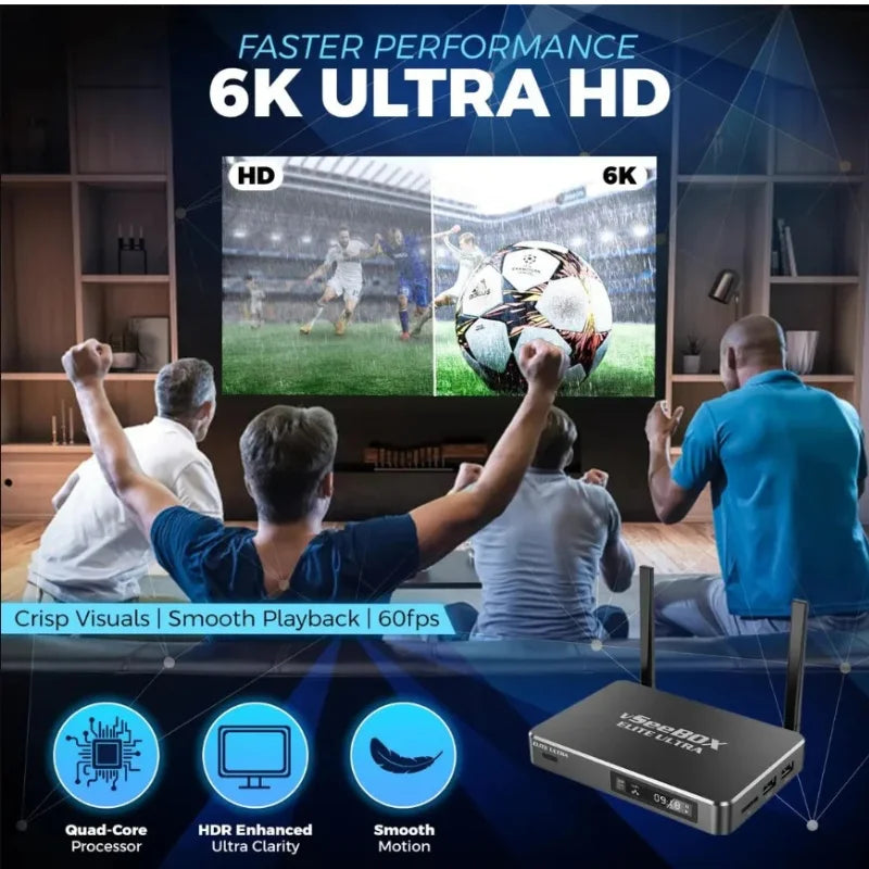 4K Ultra HD Streaming Media Player with Android 12, 8K Output, 128GB Storage