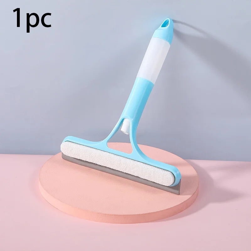 3-in-1 Window Cleaning Tool with Spray, Squeegee & Scrubber, No-Drip Design
