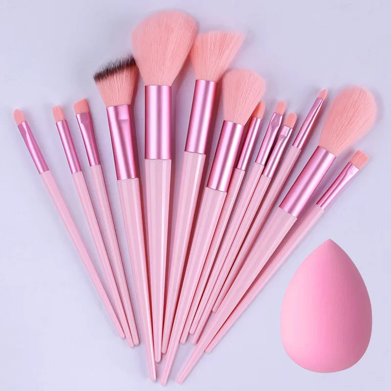 13-Piece Makeup Brush Set with Soft Blush, Foundation, Concealer & Eyeshadow Brushes