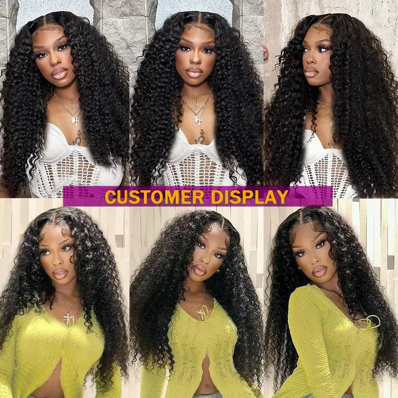 Kinky Curly Human Hair Wigs 13x4 & 13x6 Lace Front Pre Plucked HD Transparent