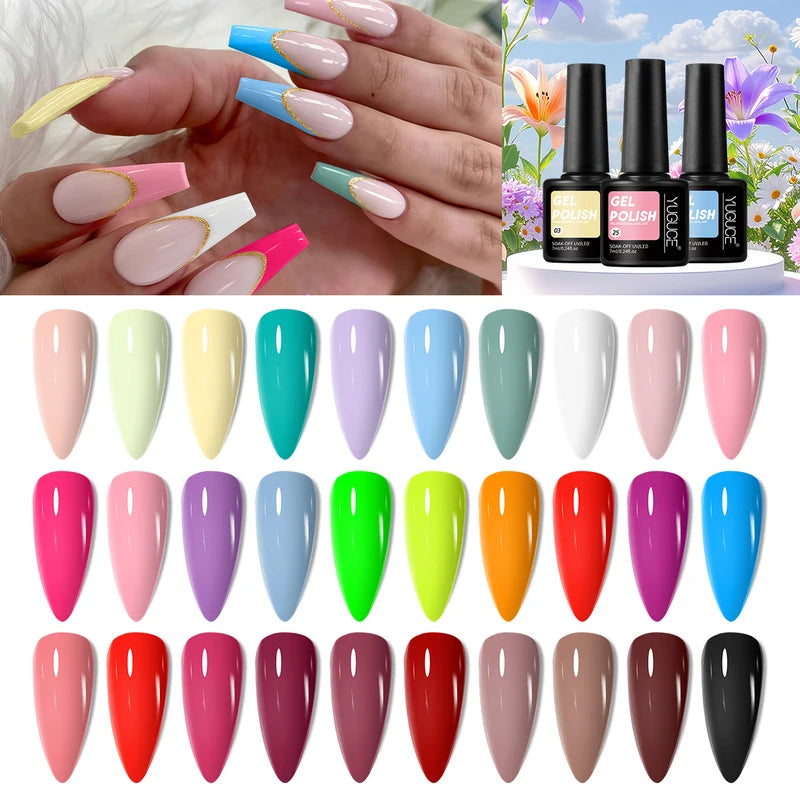 Multicolor Nail Polish Gel Set - No Irritating Smell, Home Use, 10 Pieces