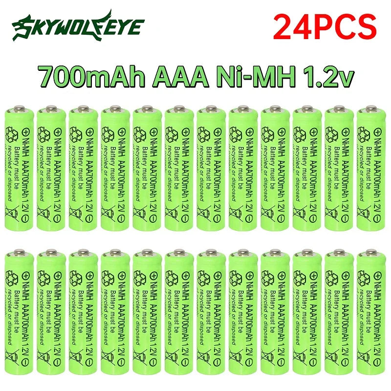 Rechargeable 1.2V AAA Ni-MH Batteries 700mAh for Remote Controls, Toys, Solar Lights