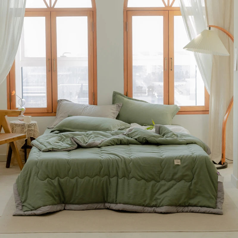Lightweight Summer Quilt - Skin-Friendly, Washable Cotton Polyester Bedding