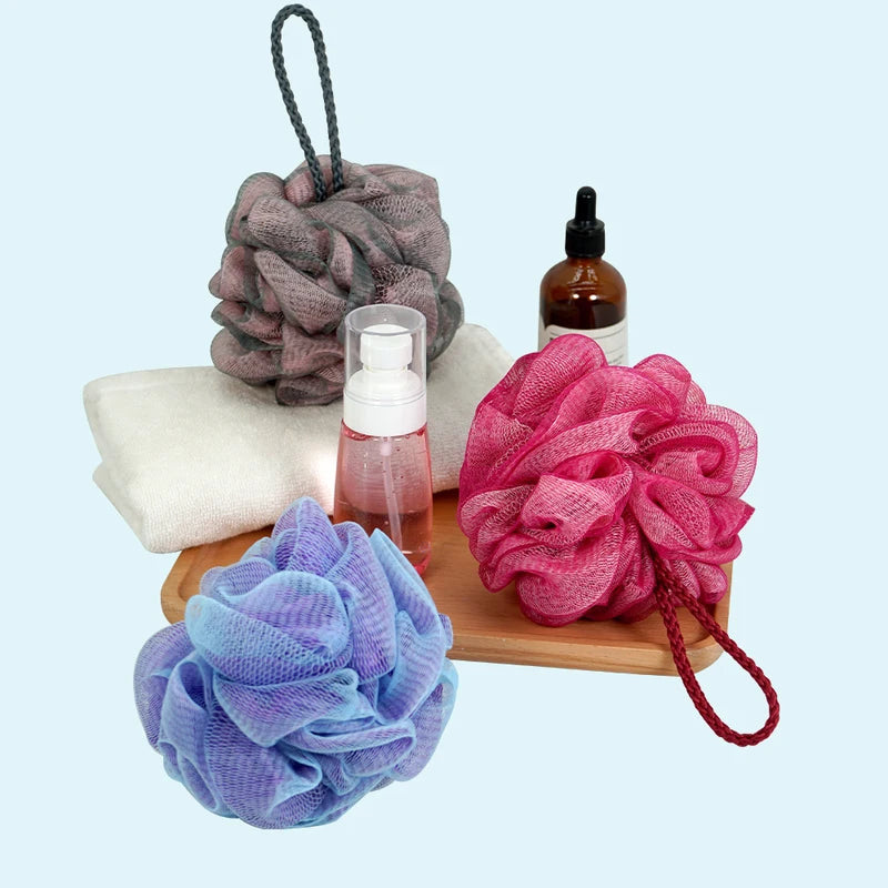 Dual-Color Shower Mesh Sponge Bath Puff Exfoliating Body Scrubber