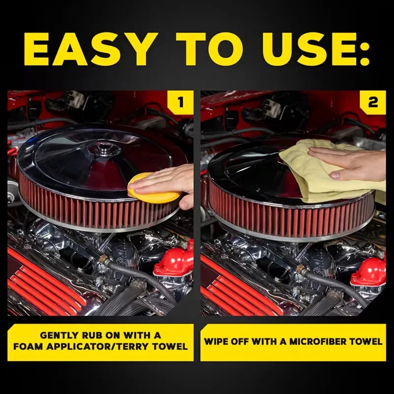 Chrome Polish & Restorer Wax for Wheels Exhaust Vehicle Accents - Scratch-Free Shine