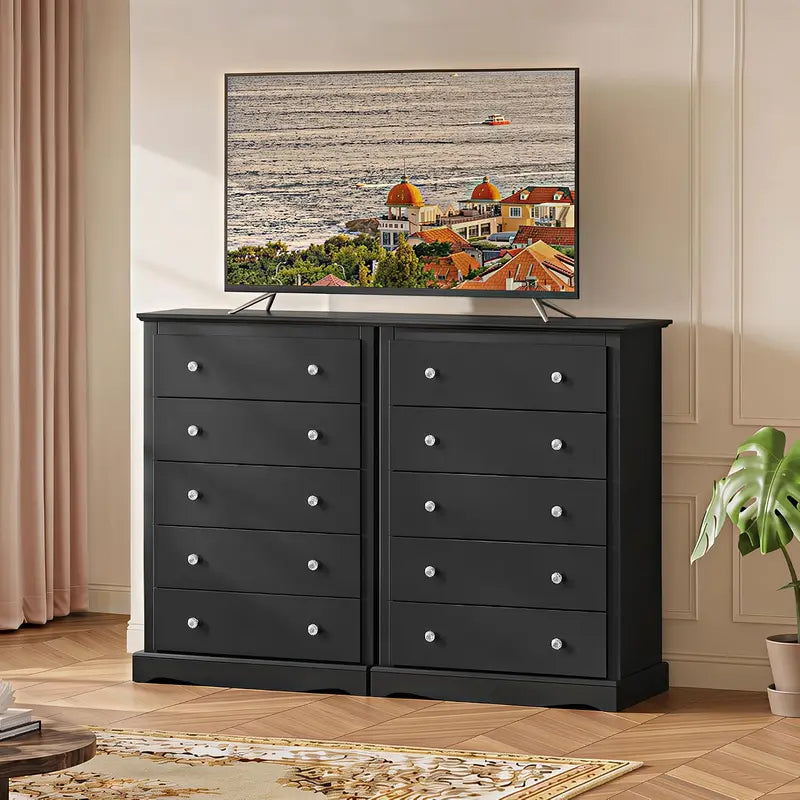 5-Drawer Dresser with Anti-Tip Safety, Large Capacity Modern Bedroom Storage