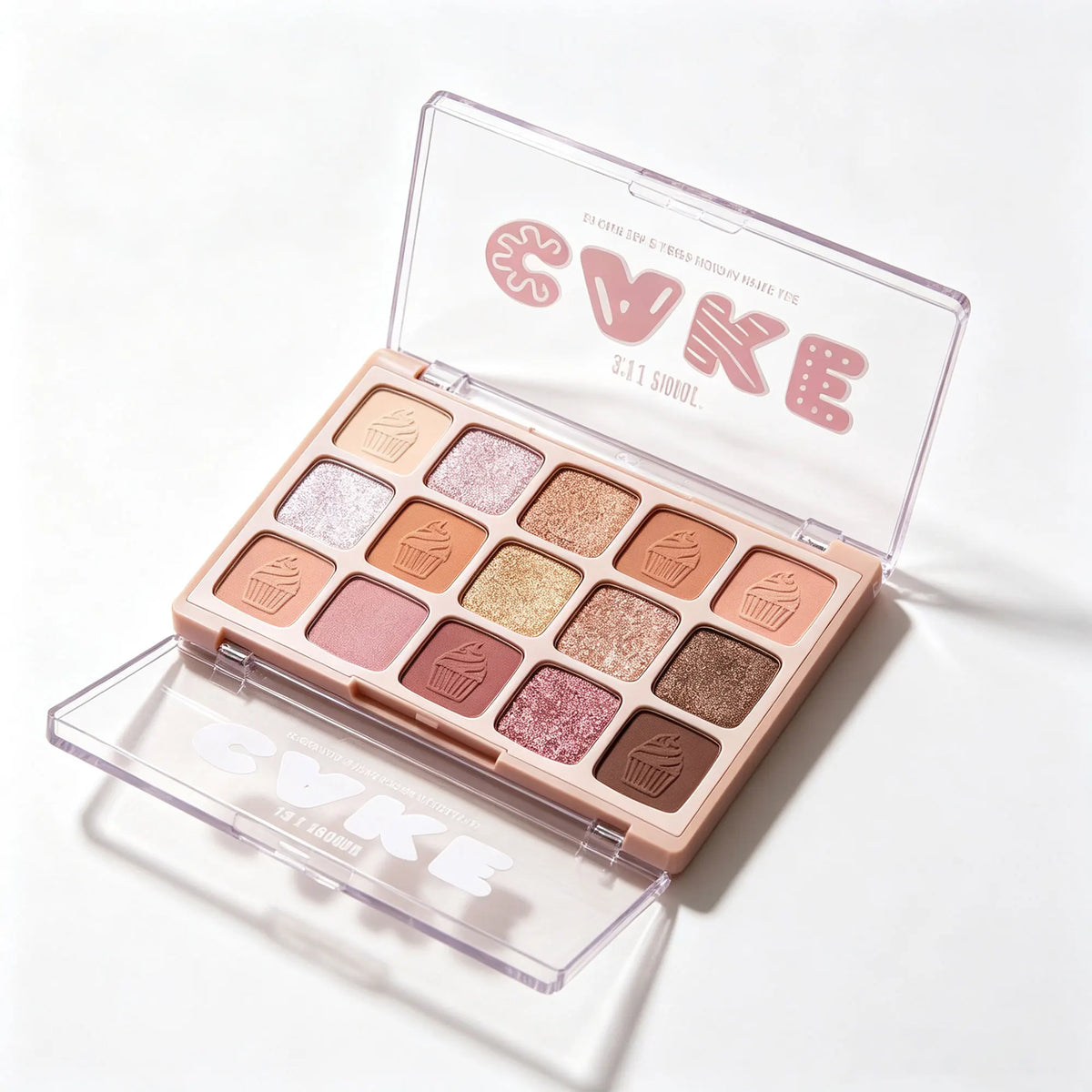 15 Shades Eyeshadow Palette with Matte, Shimmer & Glitter - Pink & Neutral Tones