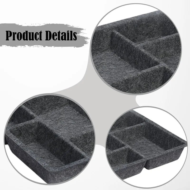 Felt Drawer Organizer Tray - Multi-Compartment Storage Box for Vanity, Office, Kitchen