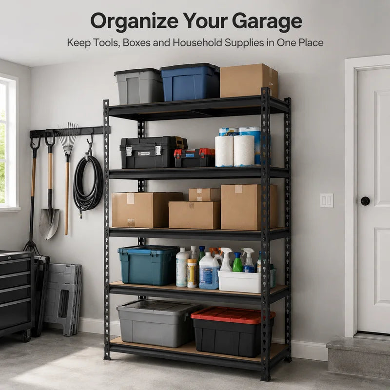 Heavy Duty Multi-Purpose Metal Storage Rack 5-Tier Utility Shelving Unit