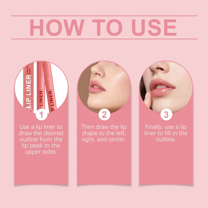 Liquid Lip Liner Matte Finish - Long Lasting Waterproof Retractable Lip Definer