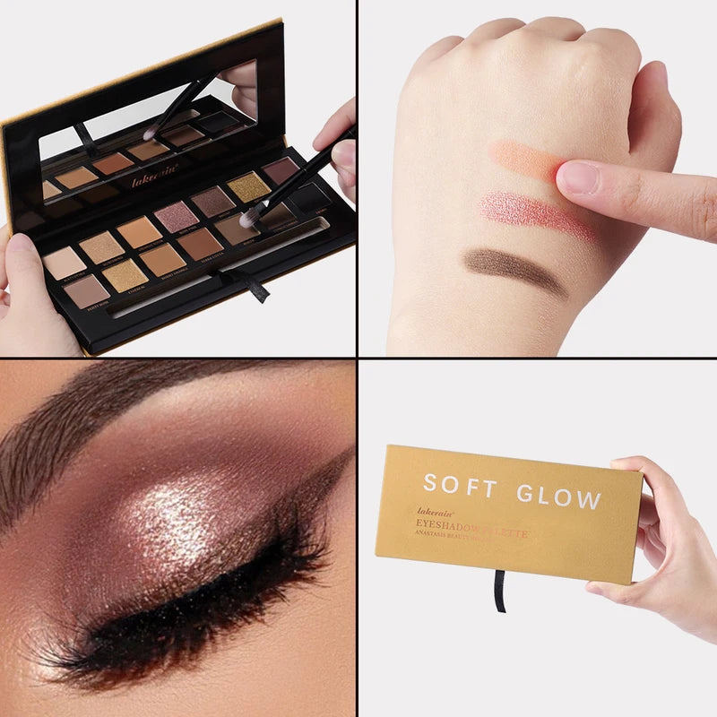 Earth Tone Eyeshadow Palette - Long-Lasting Pearl & Matte Colors, Multi-Color Makeup