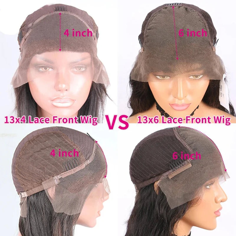 Brazilian Remy Human Hair Wigs with Lace Front and Pre-Plucked Hair for Women