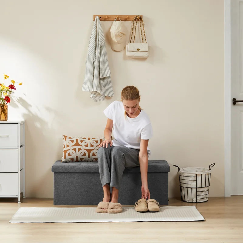 Foldable Storage Ottoman Bench with Hidden Toy Box and Large Capacity