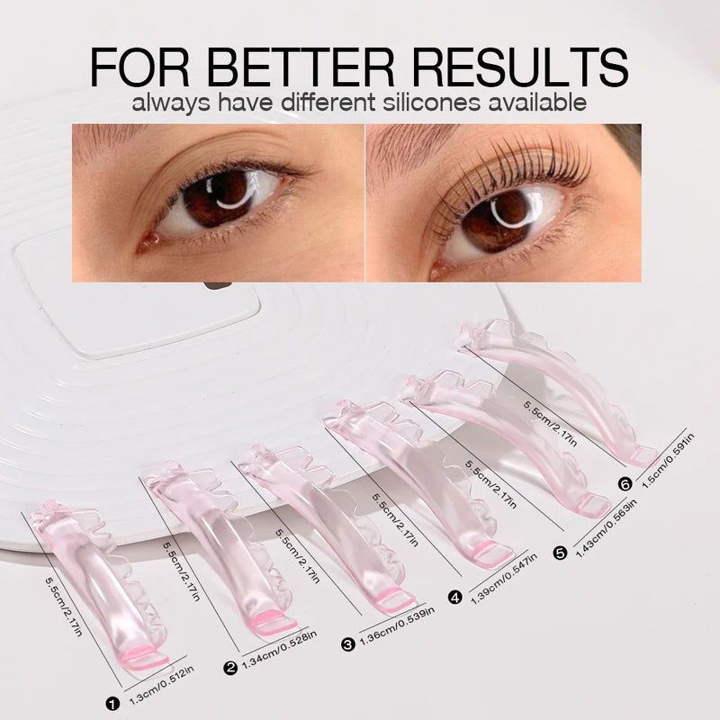 12Pcs Lash Lift Pads Set - Self-Adhesive Silicone Shields for Eyelash Curling