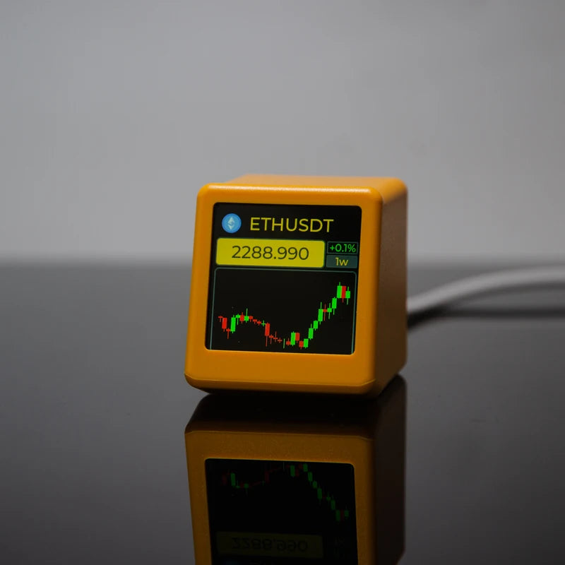 Cryptocurrency & Stock Price Ticker with Weather & Time Display - Multi-Color