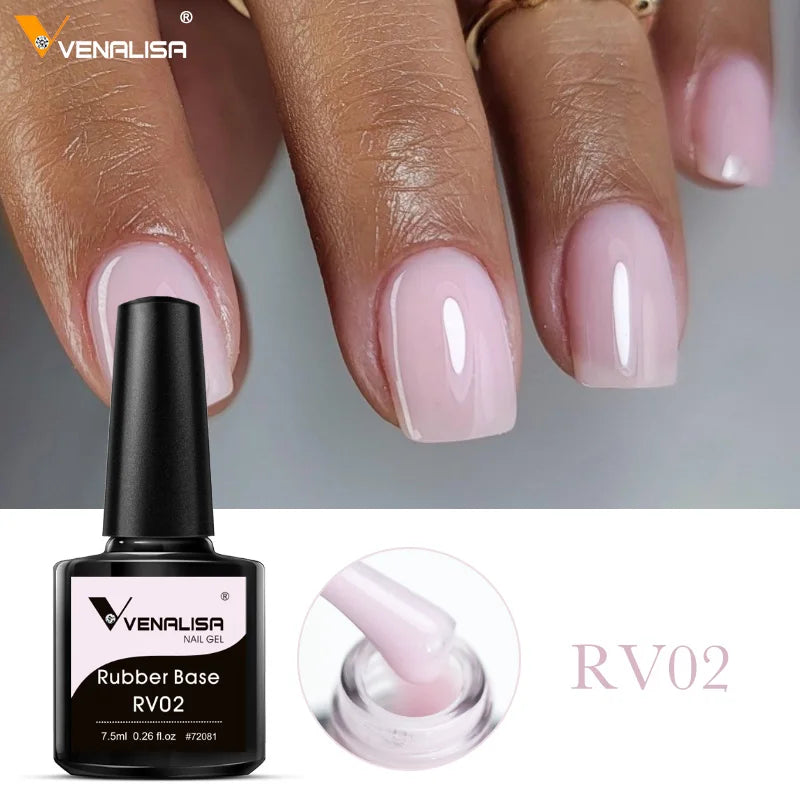 Rubber Base Coat Nail Gel Polish - Semi Transparent for French Nail Art - UV LED Curing