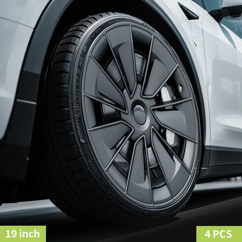 4PCS 19 Inch Tesla Model Y Wheel Hubcaps Full Rim Cover Performance Accessories
