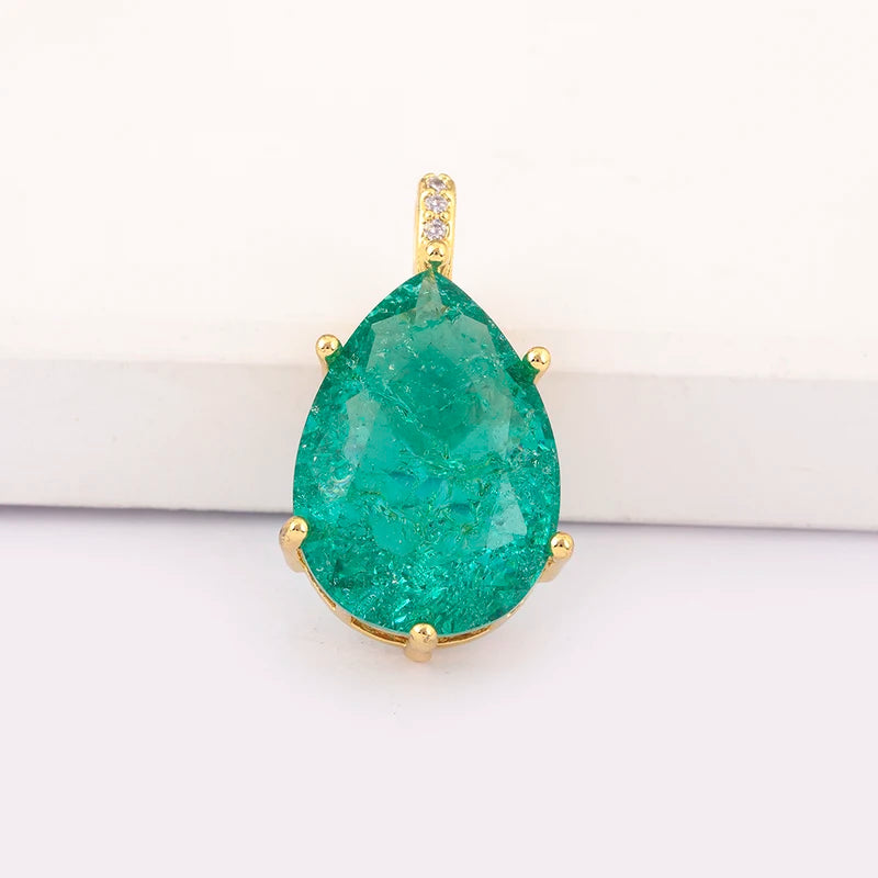 Waterdrop Shape Zircon Charm Pendant for Jewelry Making - DIY Necklace Findings