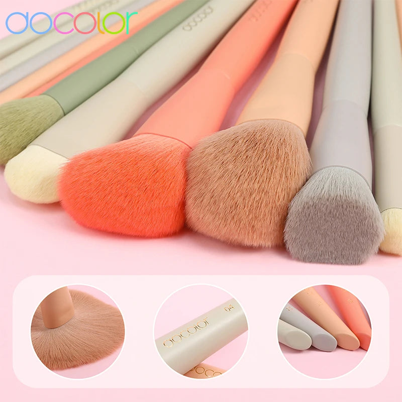 17-Piece Makeup Brush Set with Sponges & Bag - Face & Eye Cosmetics Tools