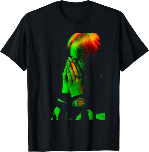 Billie Eilish Black Hand Face Photo T-Shirt - Stylish & Comfortable Fit for Fans