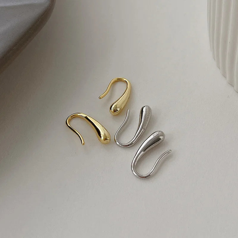 Sterling Silver Water Drop Earrings for Women - Simple Retro Jewelry Gift Set