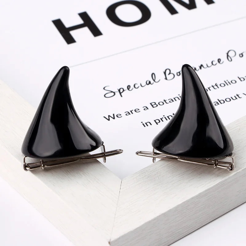 Colorful Devil Horns Hairpins - Halloween Cosplay Costume Accessories for Women & Girls