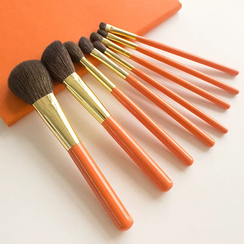 Professional Makeup Brush Set with Soft Blue Squirrel & Goat Hair Face Contour Eye Brushes