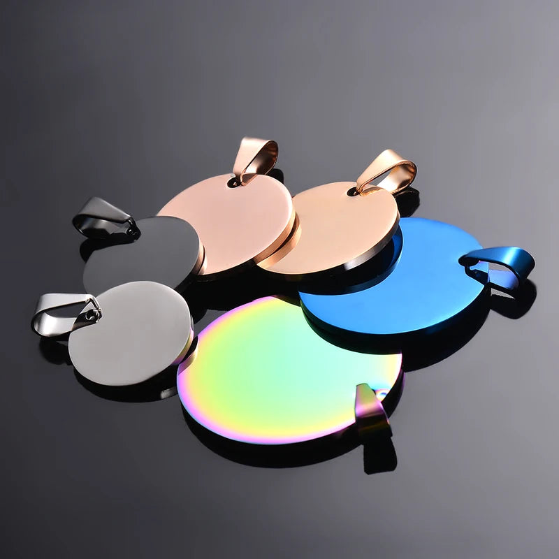 Wholesale Military Style Disc Pendant Necklace Set - 6 Colors & 4 Sizes