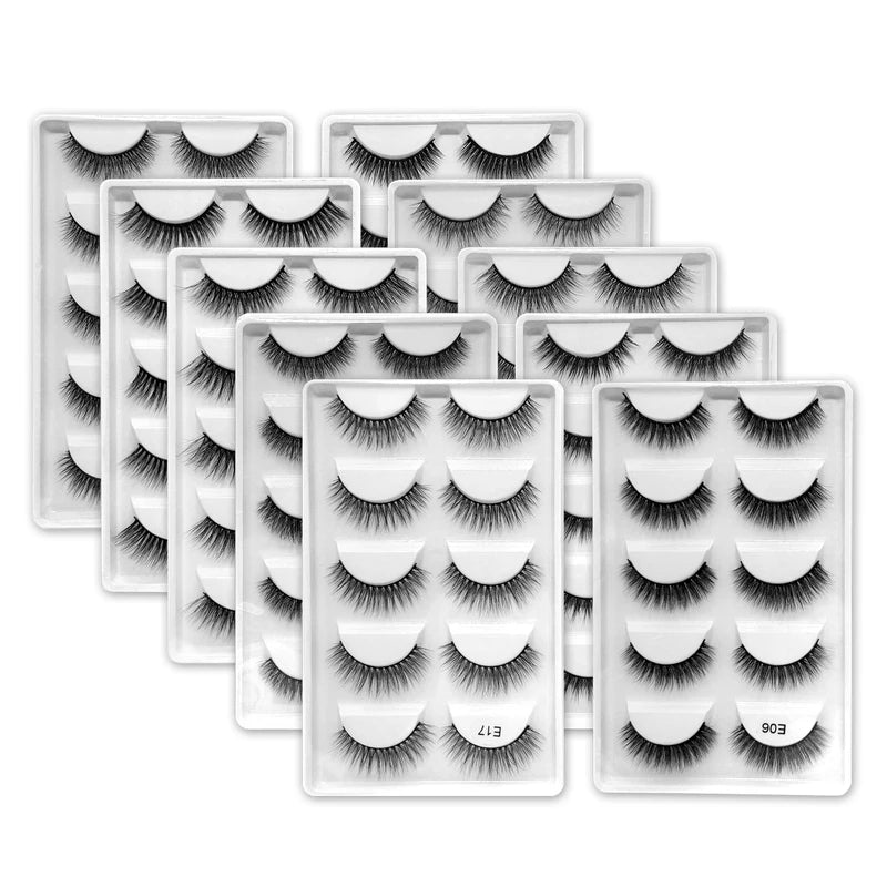 Wholesale 3D Mink False Eyelashes - Natural, Thick, Wispy Makeup Lashes