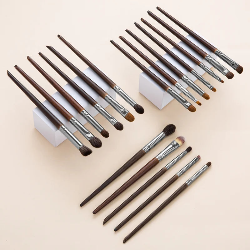 Natural Goat Hair Makeup Brushes Set Professional Kit - Blending & Shader