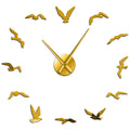 Large DIY Bird Wall Clock - Seagulls Flying Animals Nature Decor