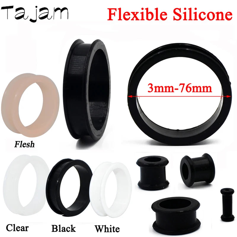 Big Size Silicone Ear Tunnel Plugs 3mm-76mm Double Flared Flesh Stretchers